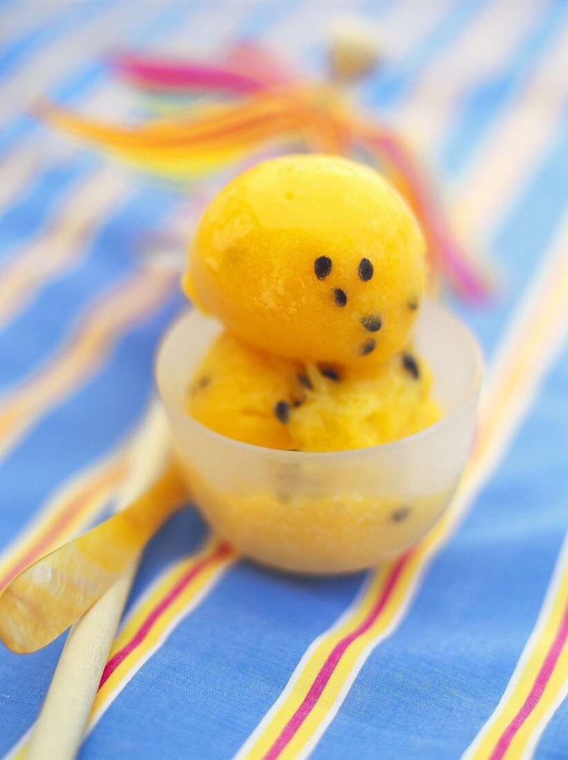 Passion fruit sorbet