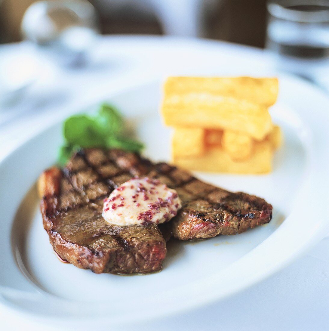 Rump steak with chips