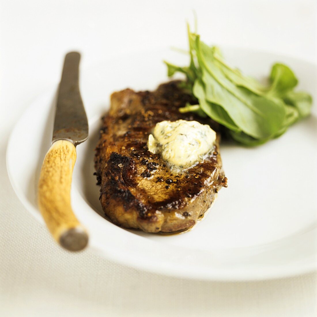 Rump steak with herb butter