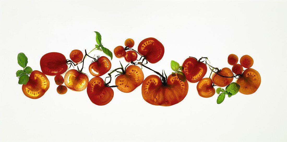 Halbierte Tomaten