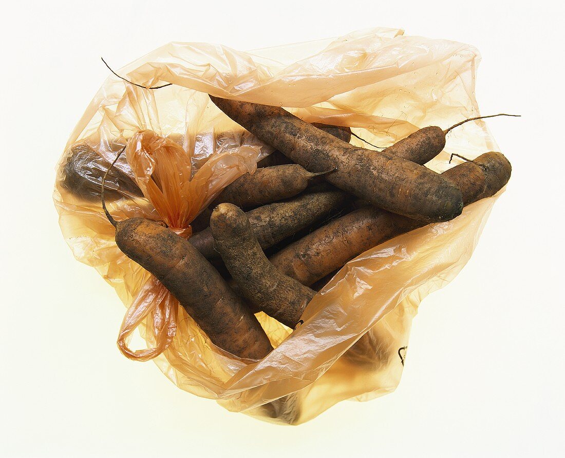 Carrots in plastic bag