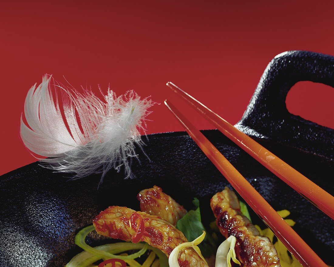 Picture symbolising meat and poultry cooked in wok