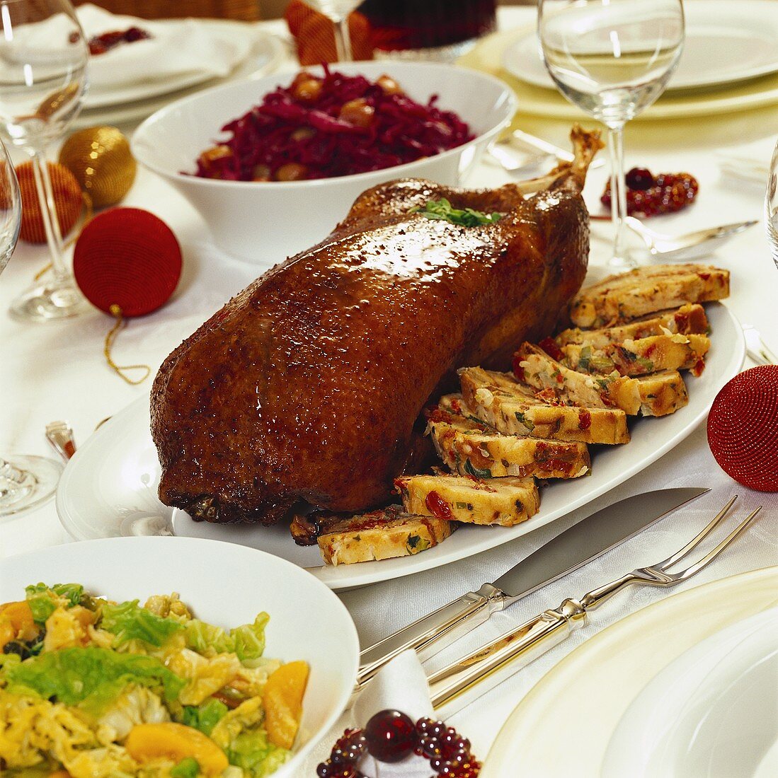 Goose with bread stuffing