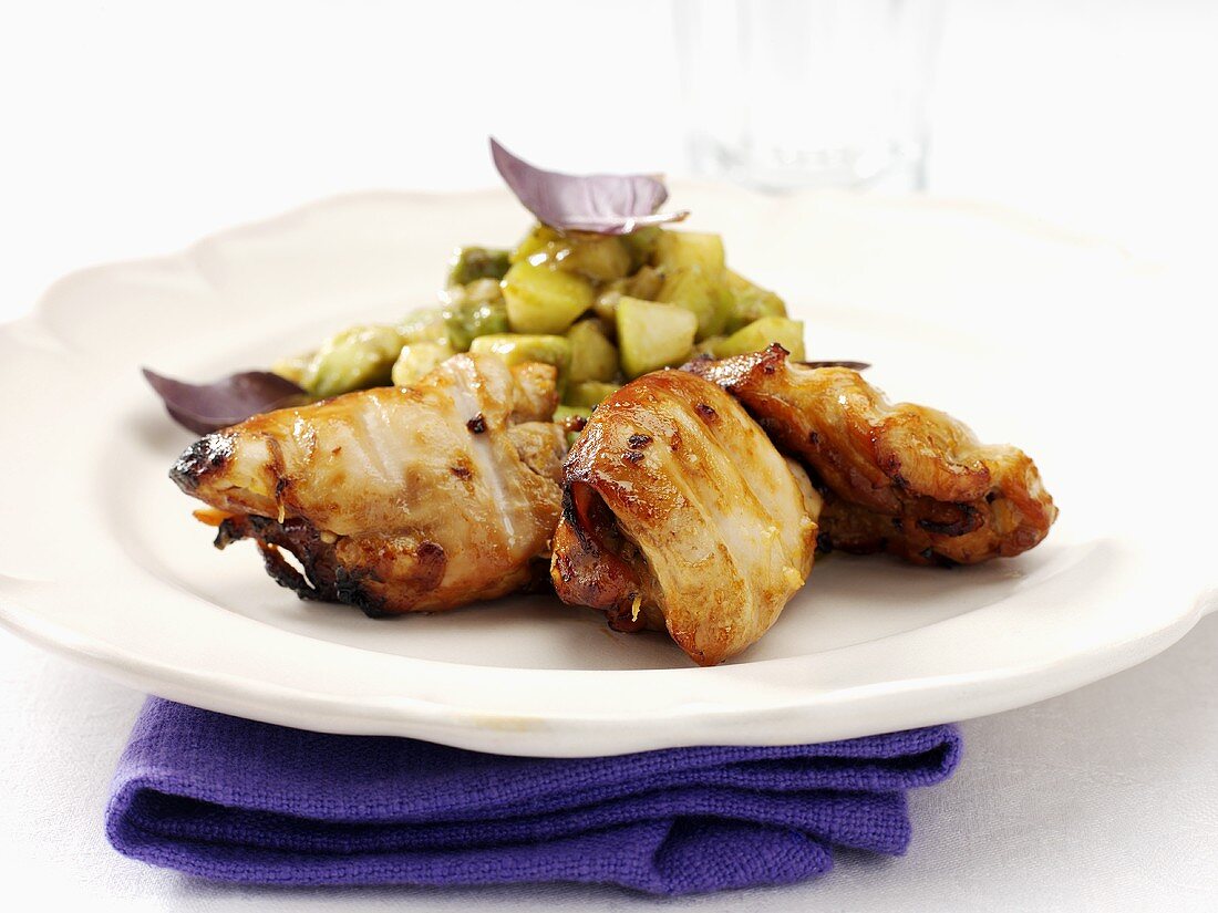 Roast chicken legs with Dijon mustard