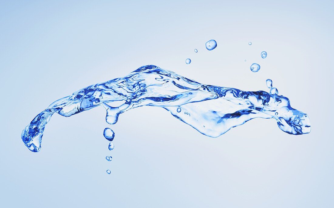 Water against blue background