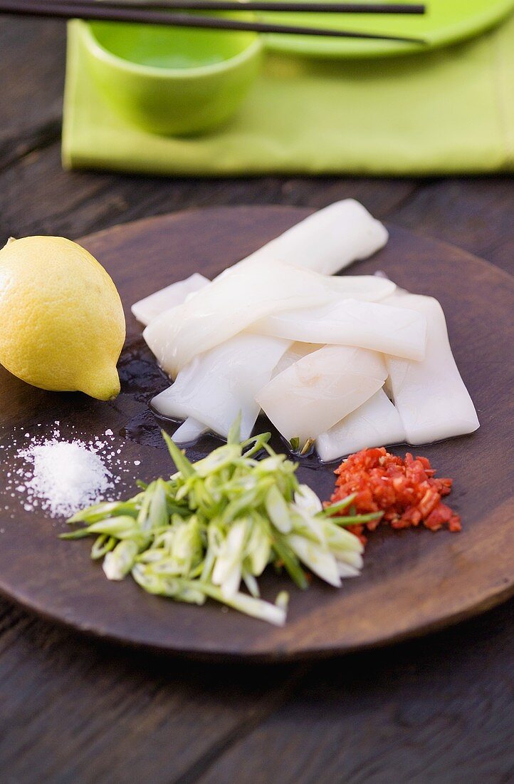 Ingredients for Asian squid salad