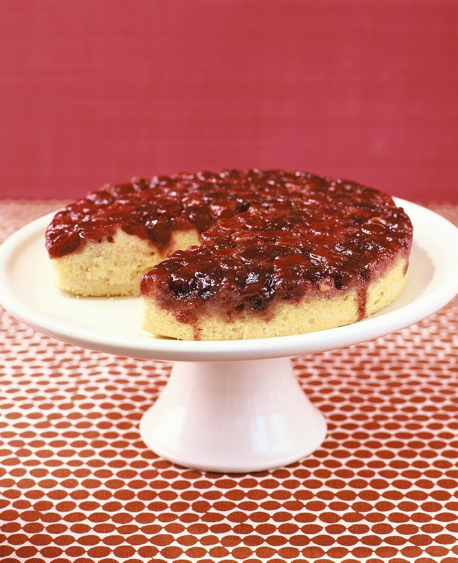 Cranberrykuchen, angeschnitten