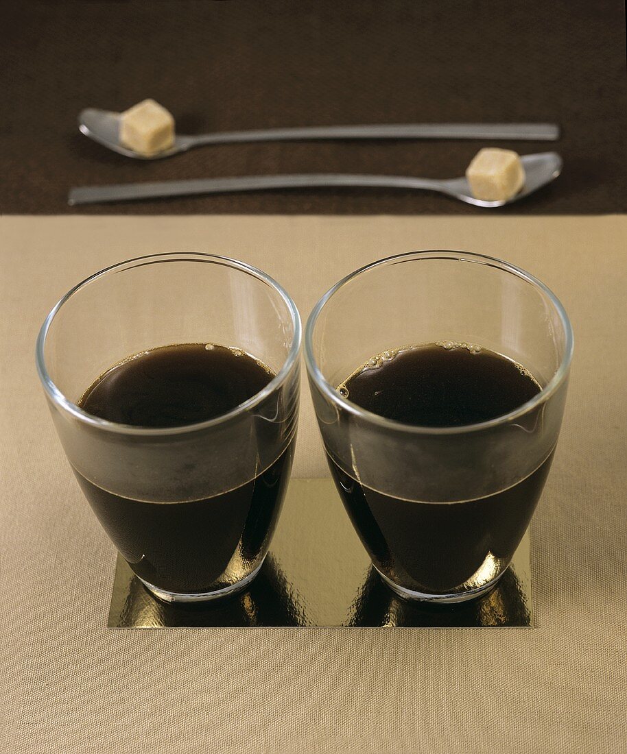 Black coffee with brown sugar