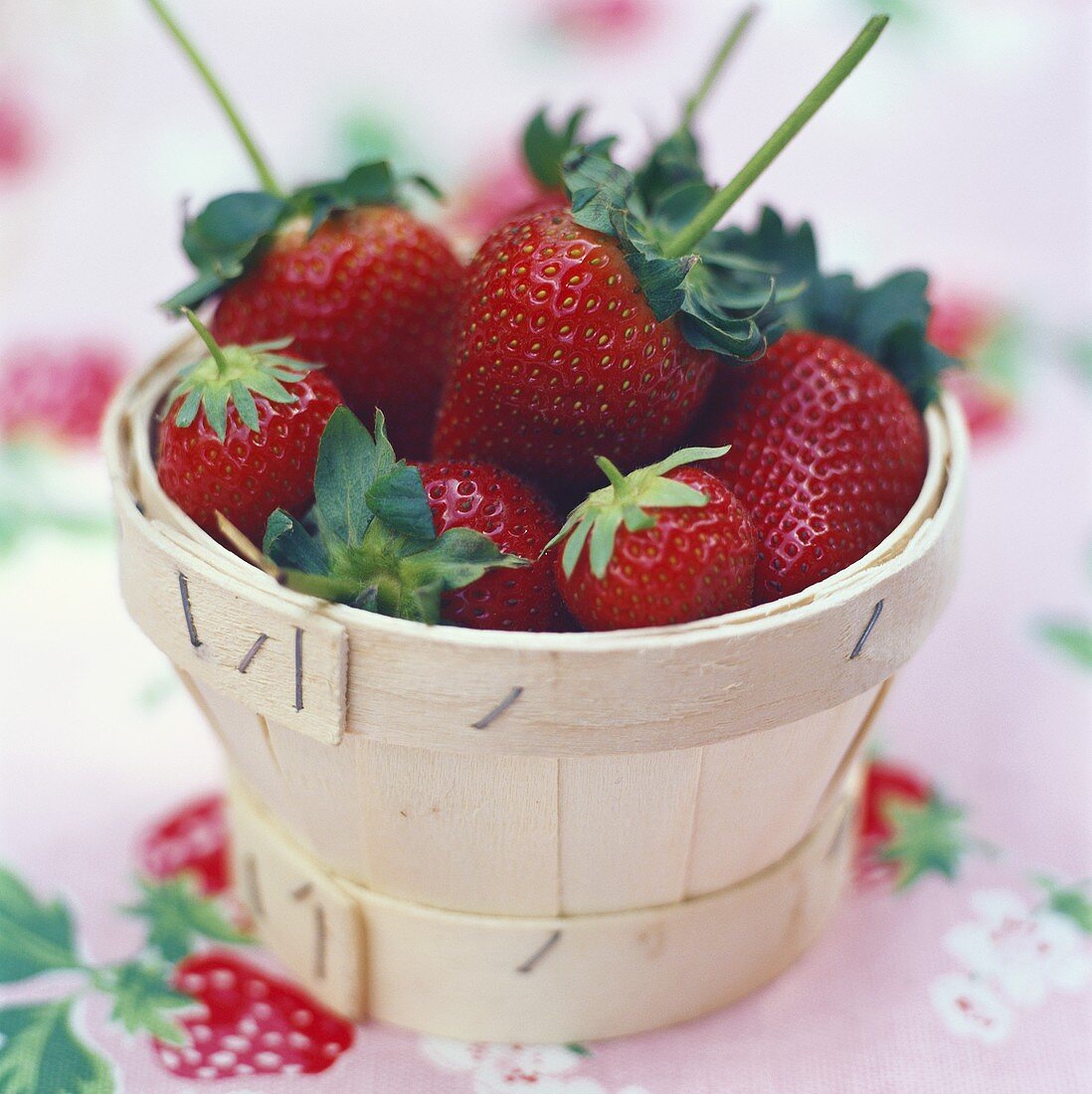 Körbchen mit frischen Erdbeeren