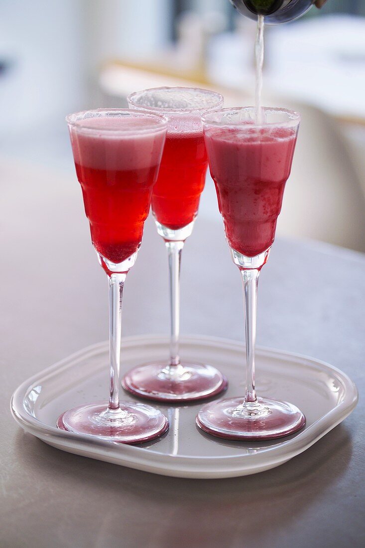 Raspberry liqueur with champagne