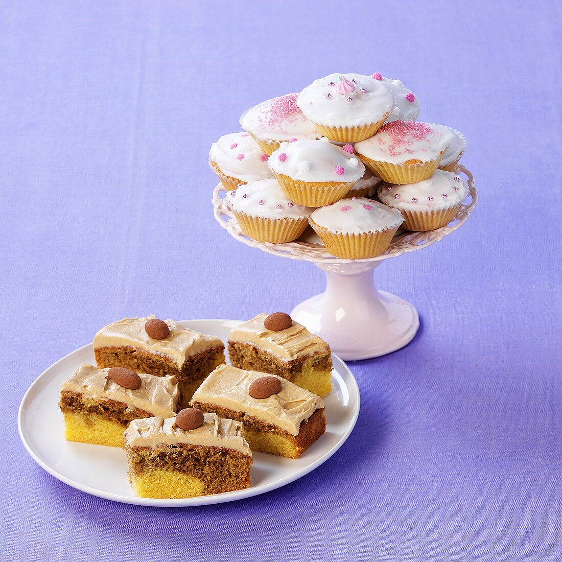 Espresso slices and vanilla muffins