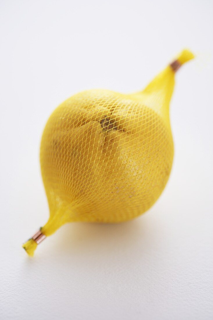 A lemon in a net
