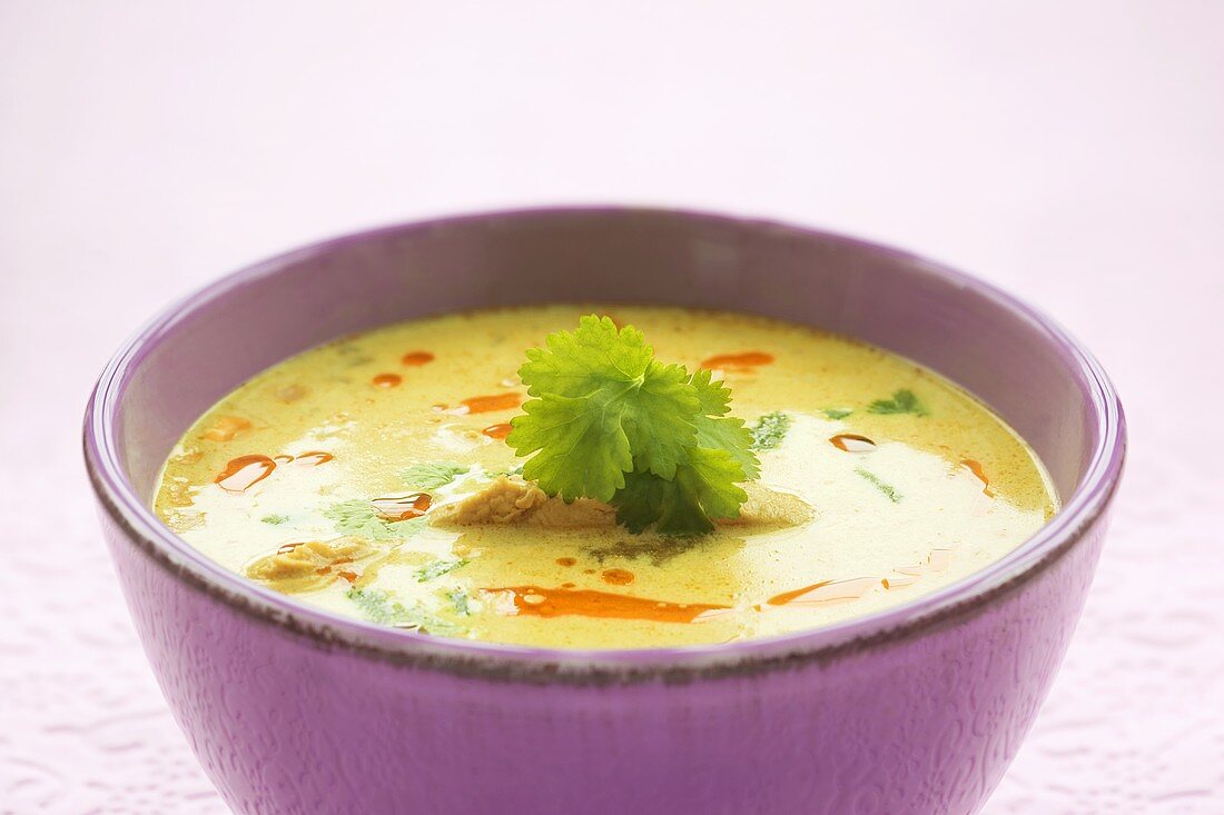 Chicken soup with coriander