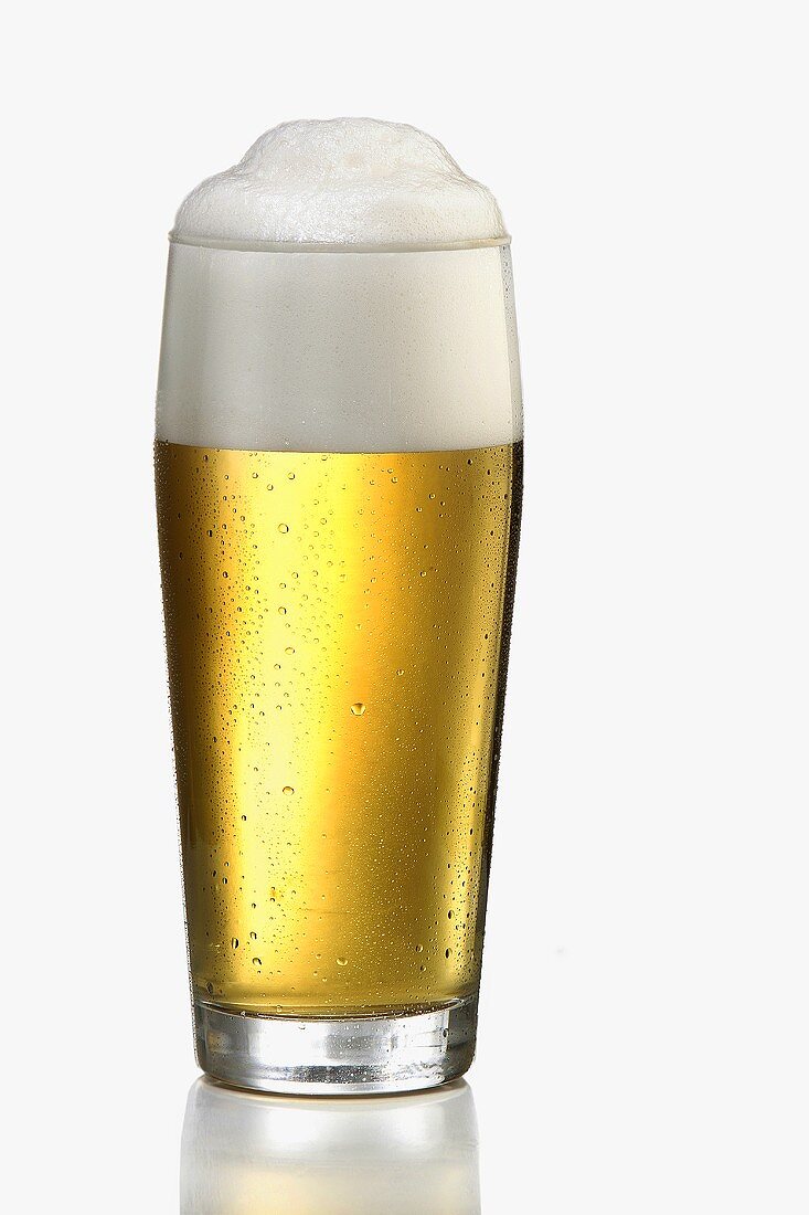 Light beer in glass