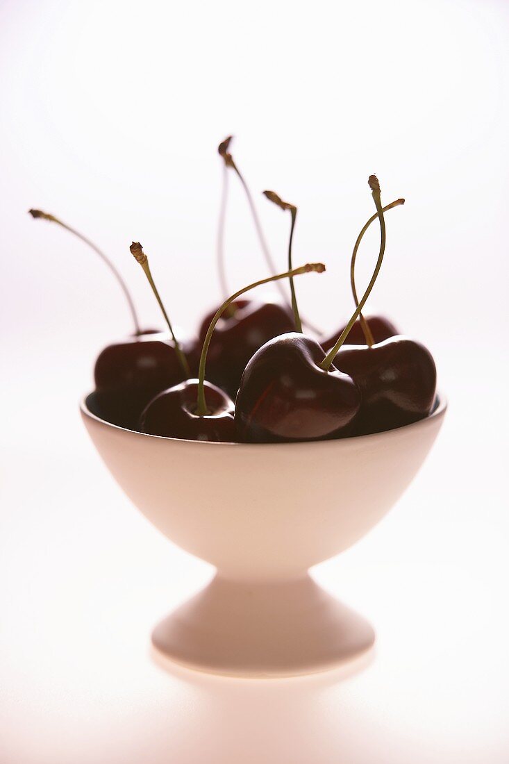 Cherries in a pedestal bowl