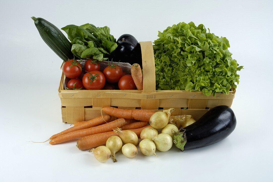 Basket of fresh vegetables