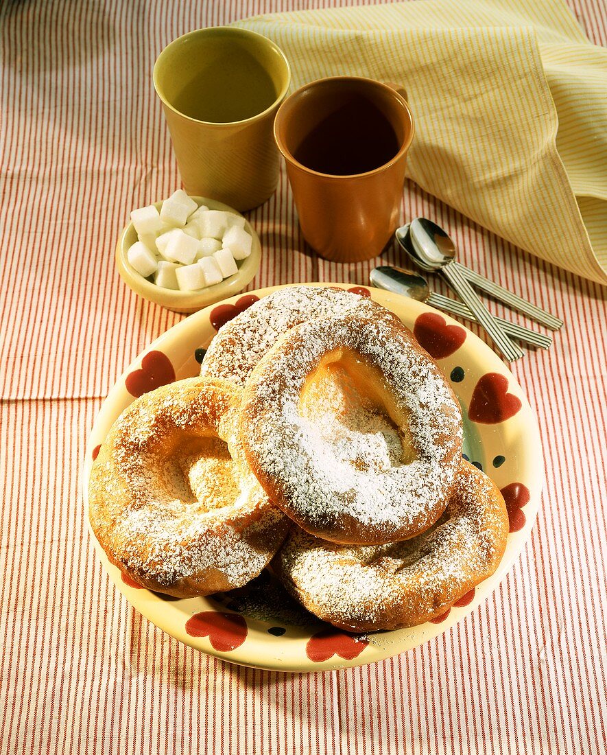 Homemade Donuts with Powdered Sugar