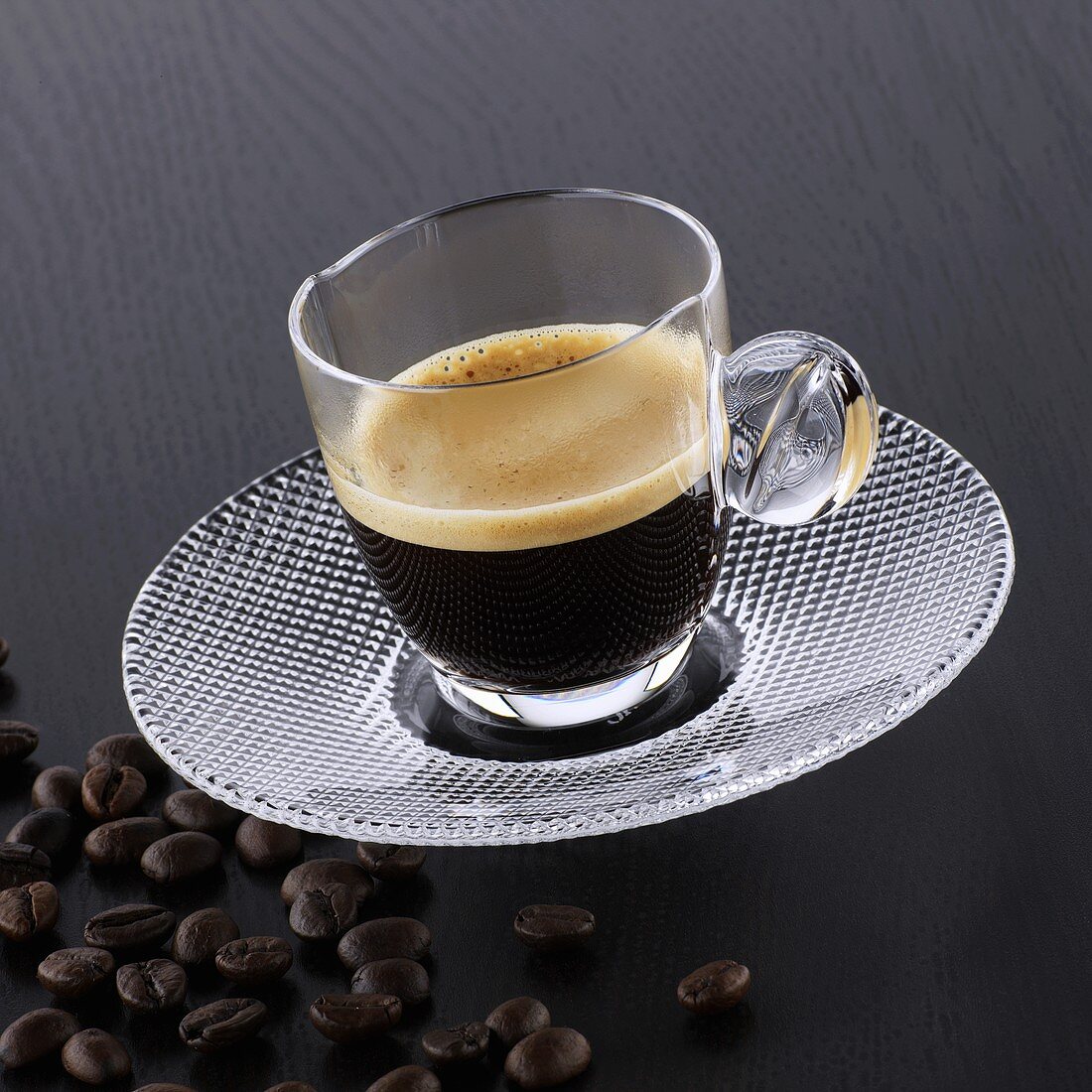Espresso in a glass cup