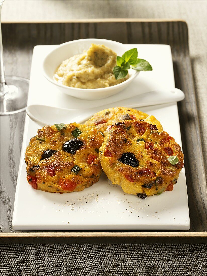 Vegetable polenta cakes