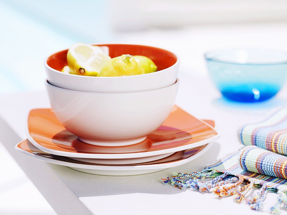 Lemons in a small bowl