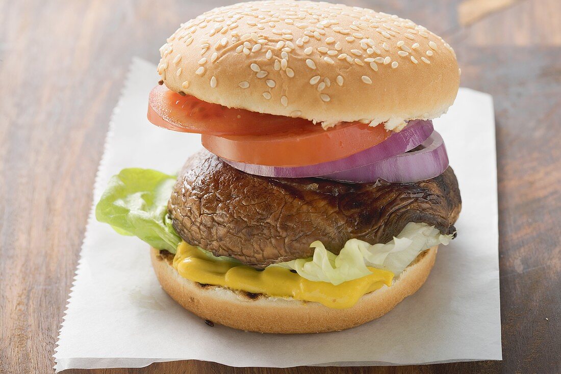 Burger mit Portobello-Pilzen