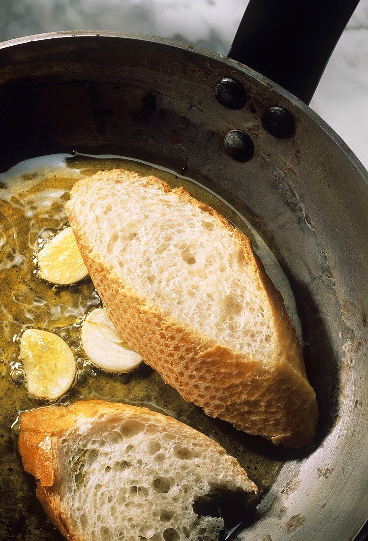 Baguettescheiben anbraten