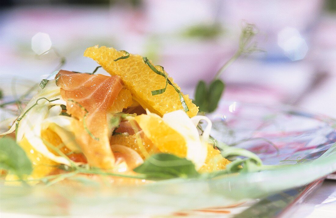 Marinierter Lachs mit Orangen-Fenchel-Salat
