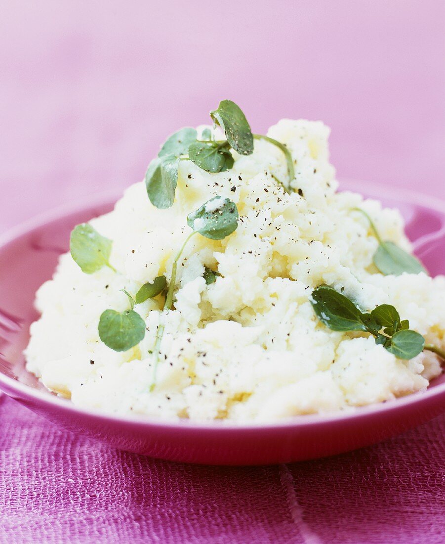 Mashed potato with watercress