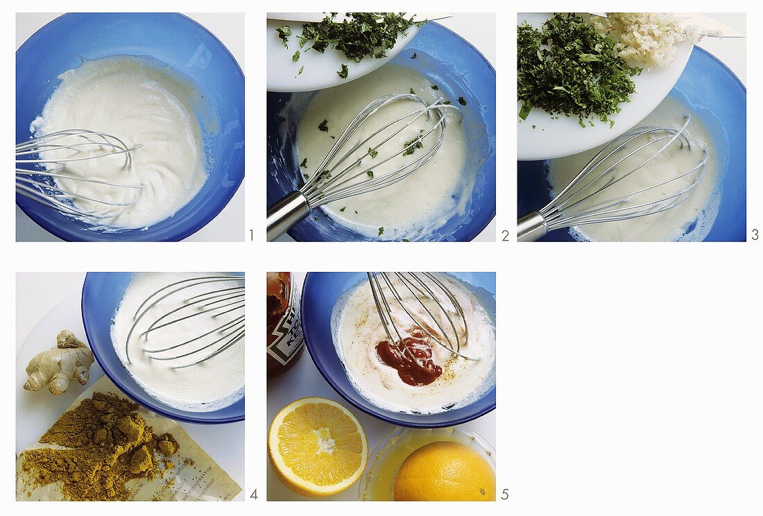 Dairy salad dressing (with herbs, ginger or ketchup)