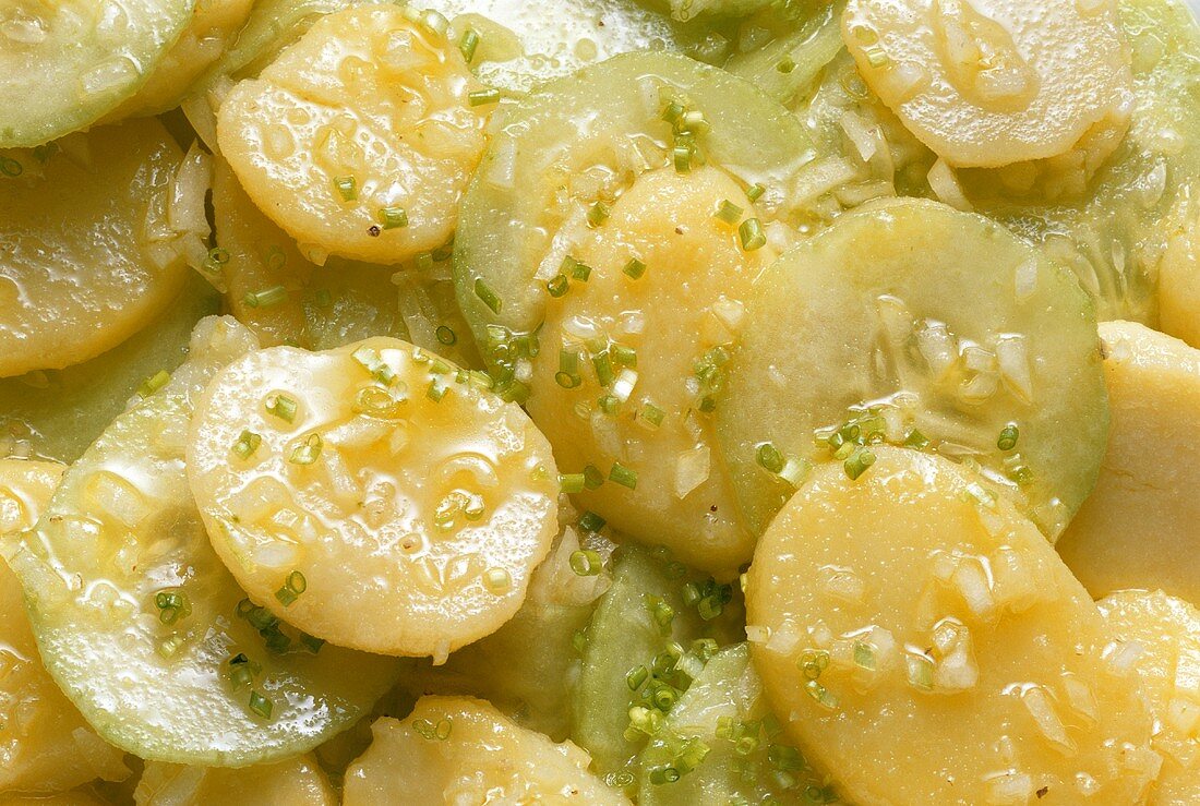 Kartoffelsalat mit Gurken &amp; Schnittlauch – Bilder kaufen – 84673 StockFood