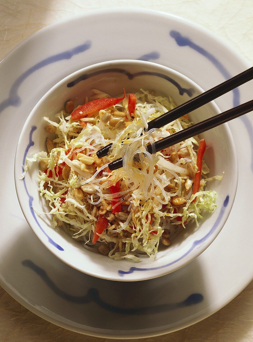 Chinese Noodle Salad with Sprouts & Seeds