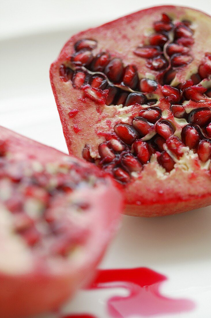 Pomegranate in two halves