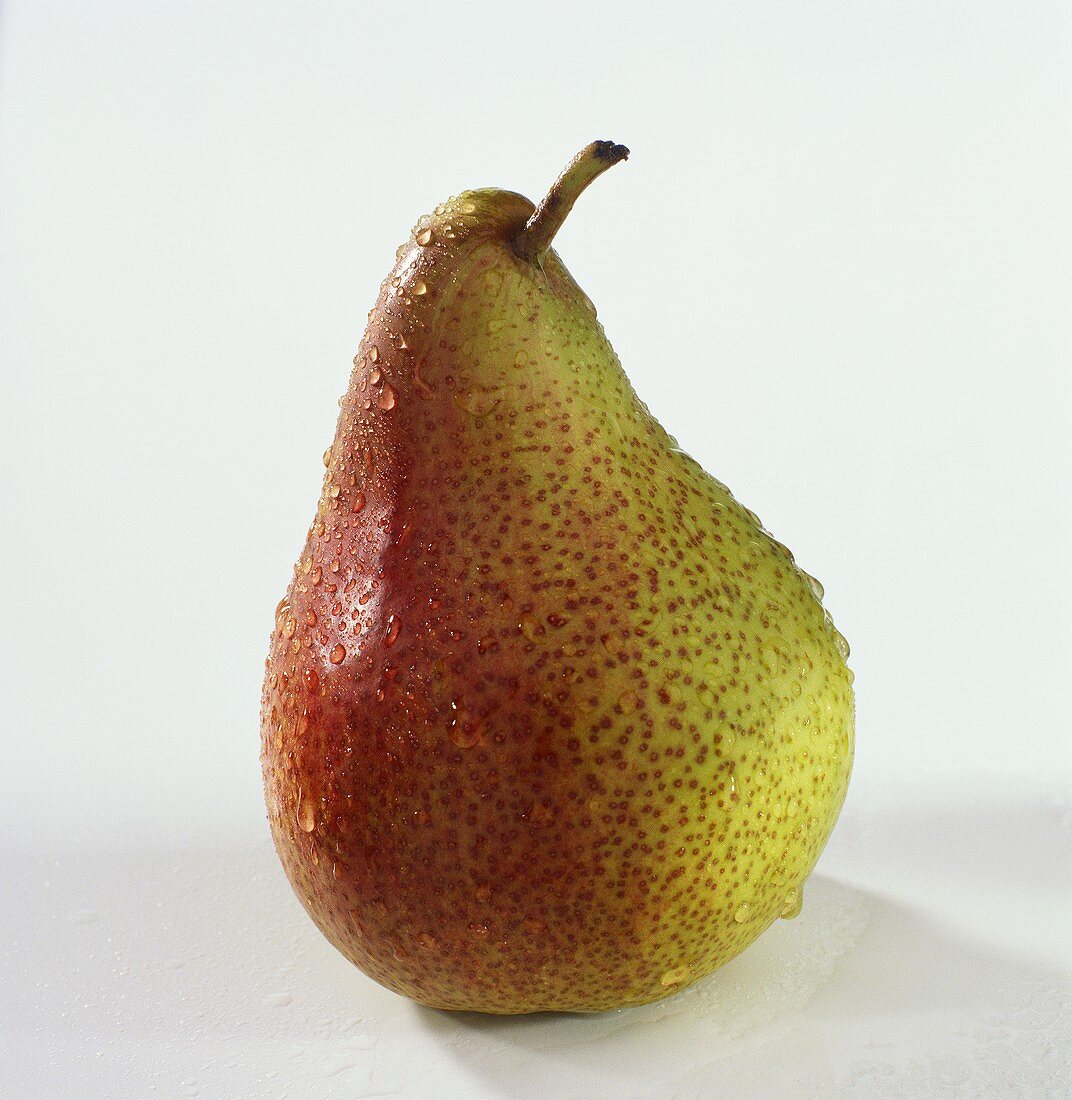 A pear against a white background
