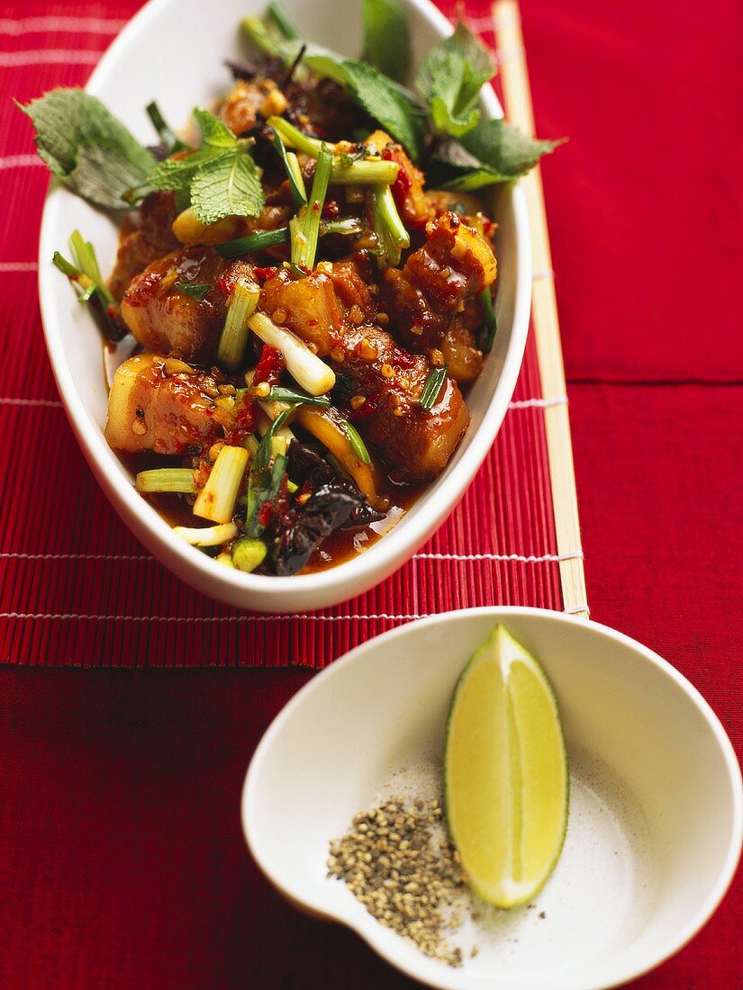 Thit kho nuoc dua (pork with coconut and ginger, Vietnam)