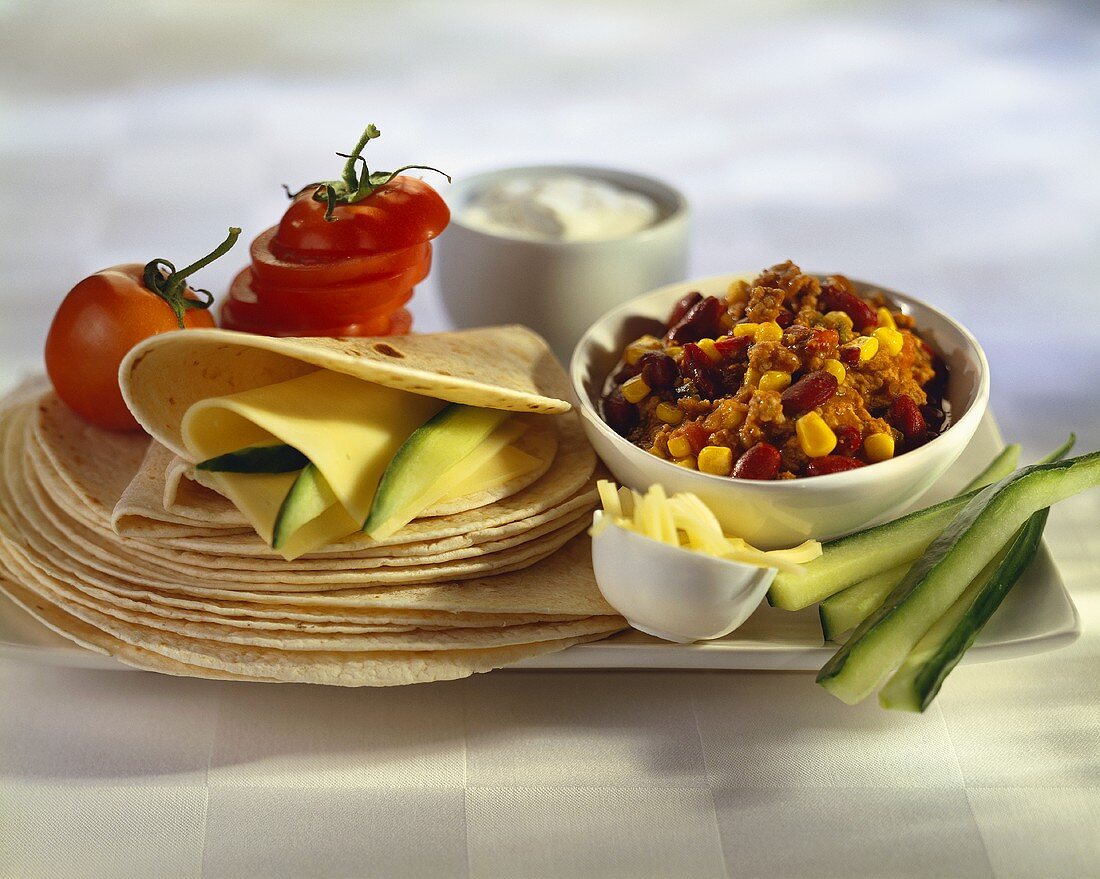 Chili con Carne mit Tortillas