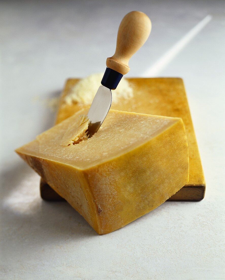 Parmigiano Reggiano on a wooden board