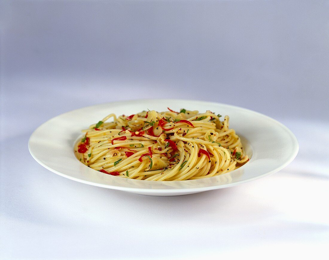 Spaghetti aglio, olio e peperoncino (Scharfes Nudelgericht)