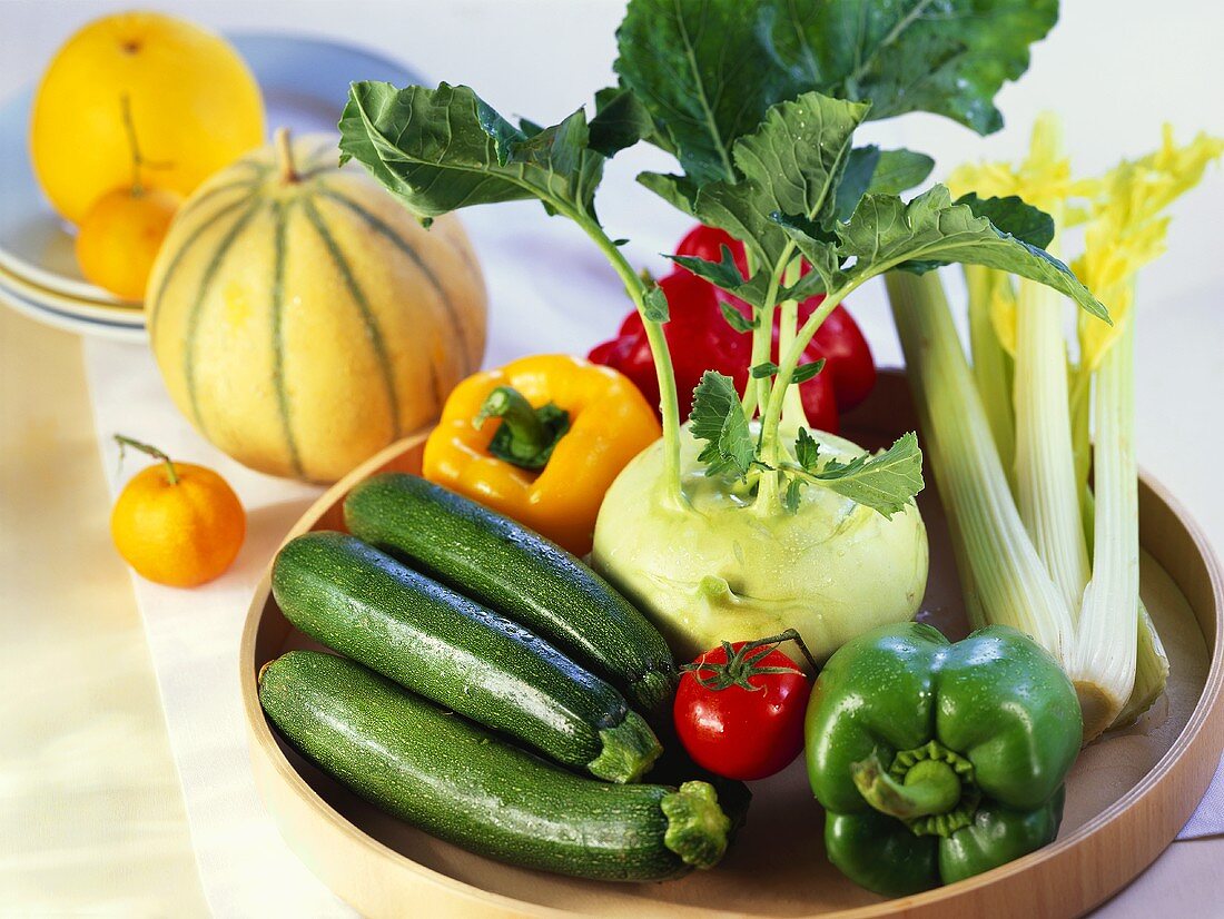 Still life with fresh vegetables