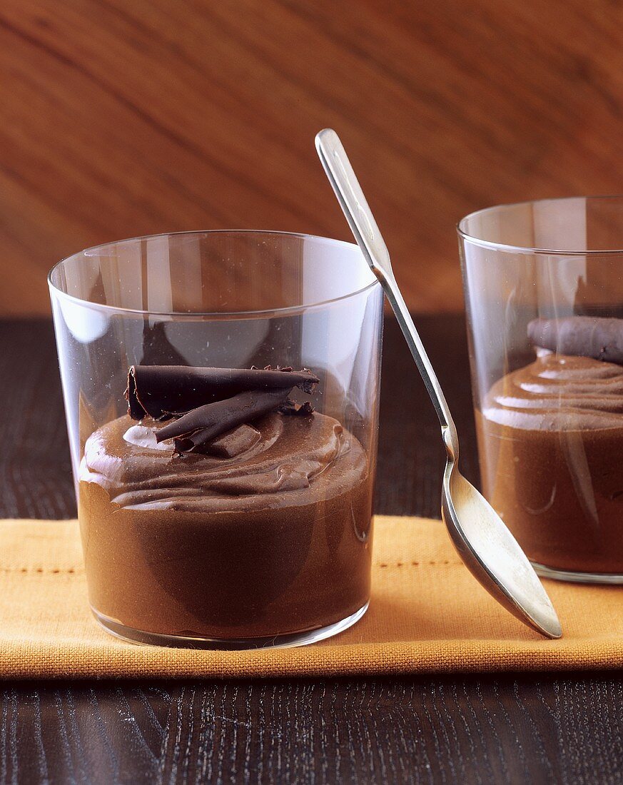 Mousse au chocolat in glass
