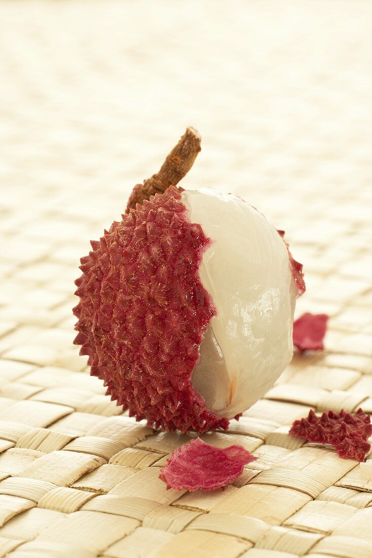 A peeled lychee