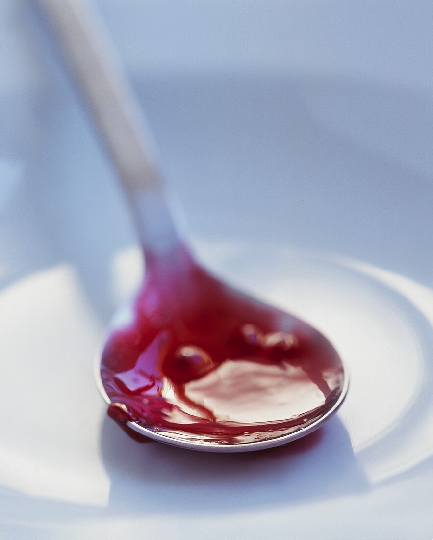 Spoonful of red berry compote