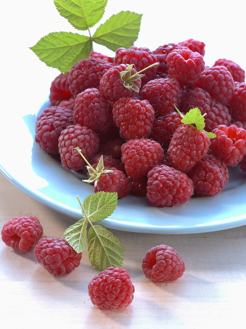 Himbeeren auf einem Teller