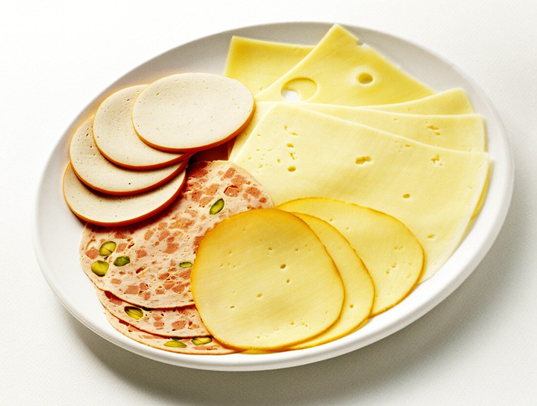 Deli Platter with Sliced Meats and Cheese