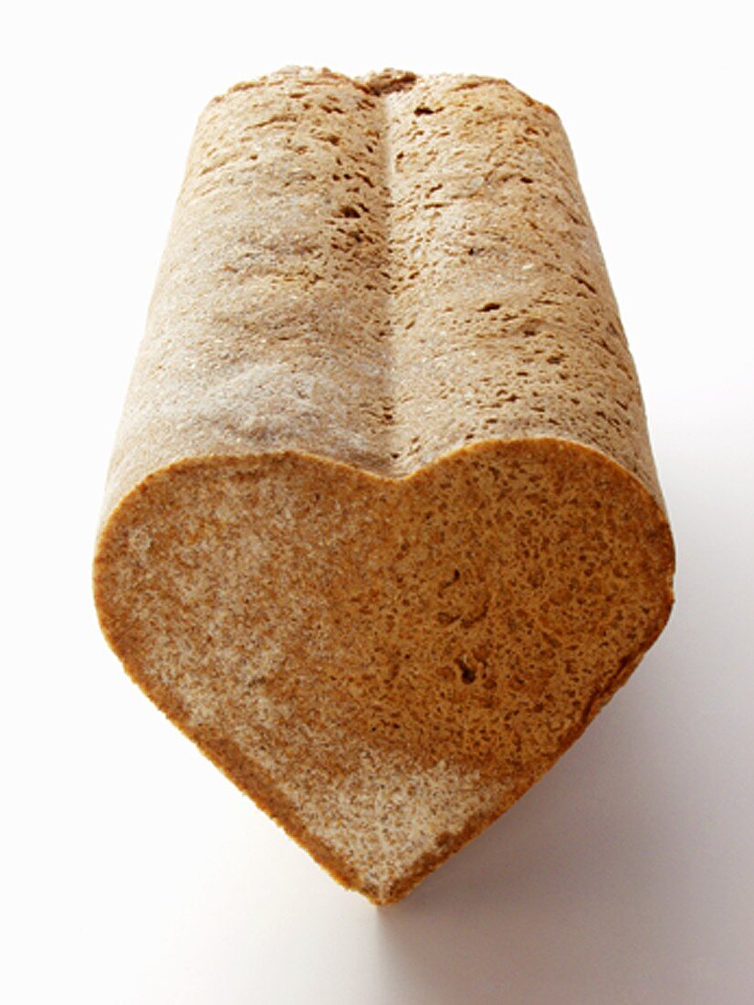 Heart-Shaped Loaf of Whole Grain Bread