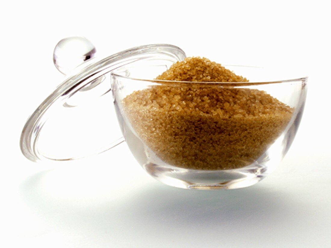 Brown Sugar in a Glass Sugar Bowl