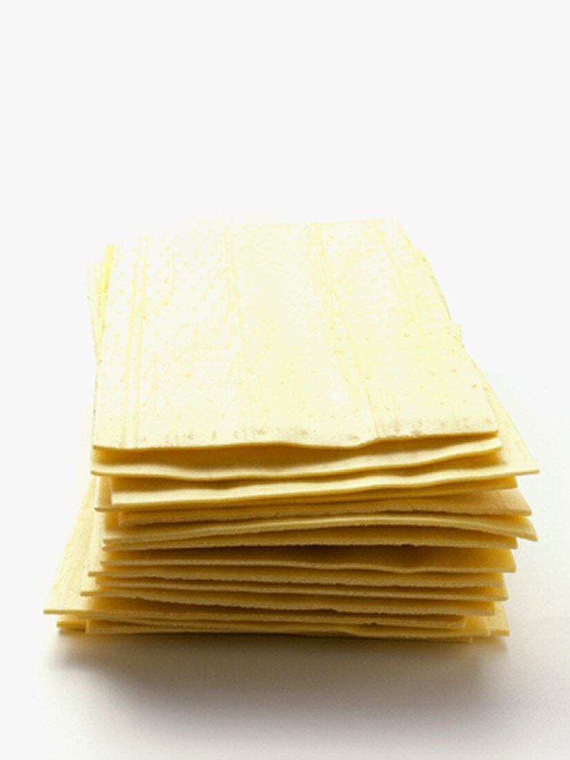 A Stack of Uncooked Lasagna Noodles