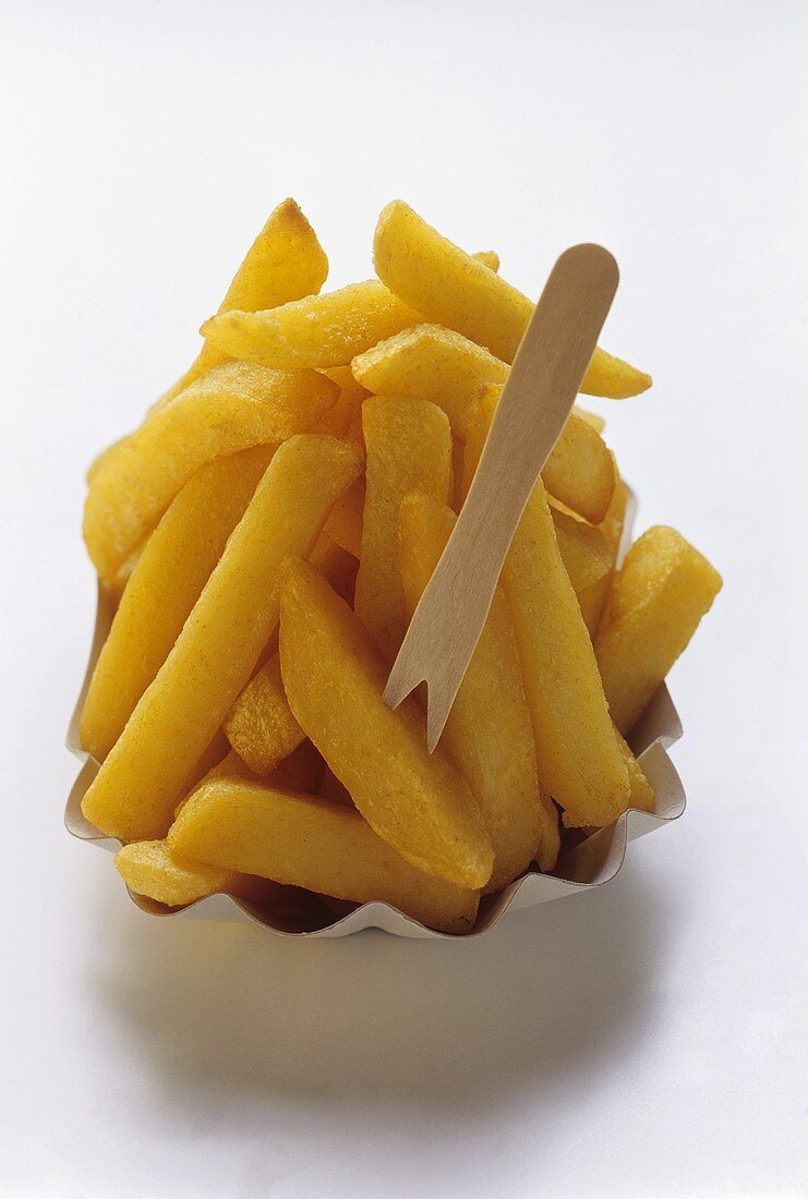 Thick Cut Fries with Wooden Fork