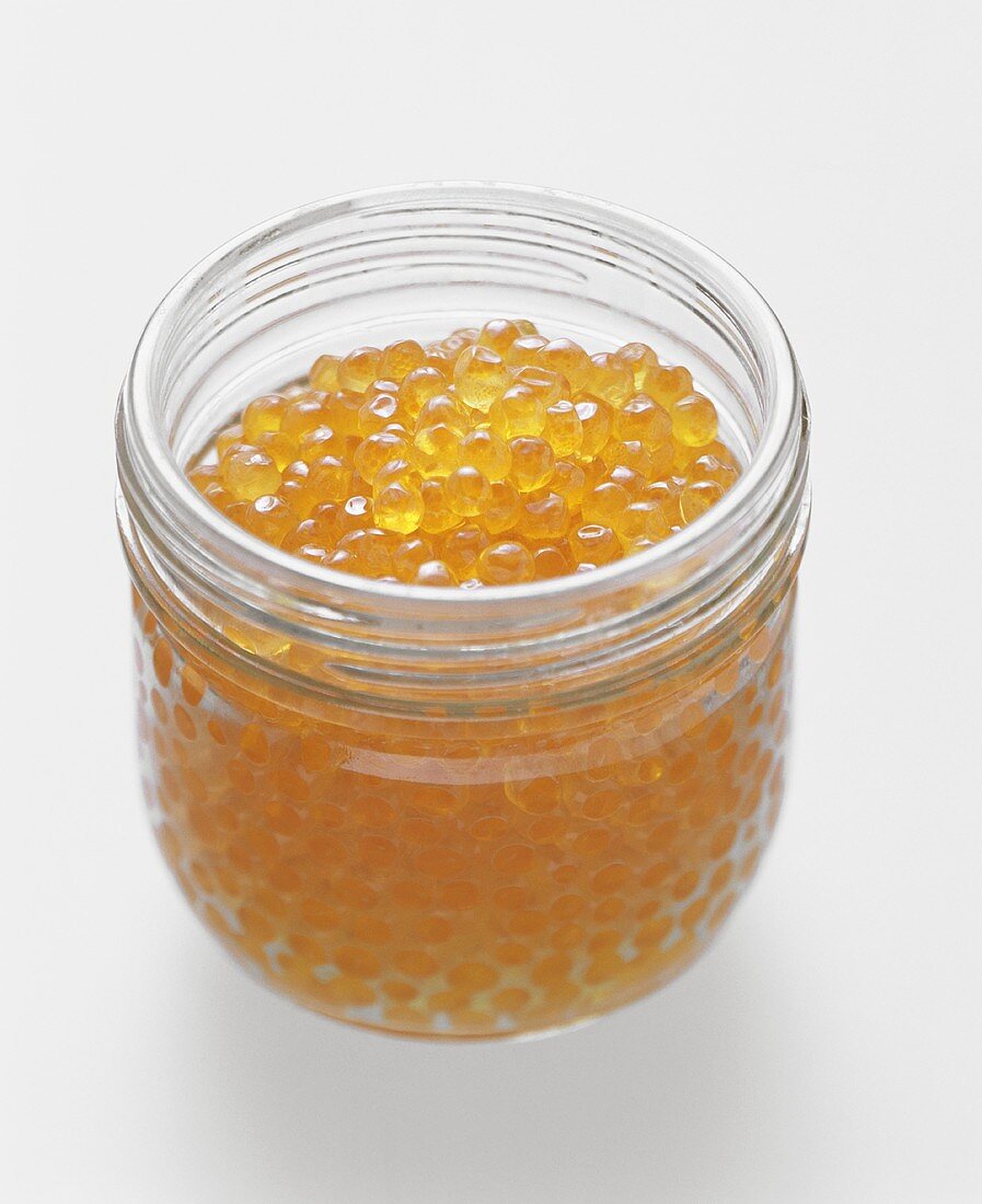 Salmon Caviar in Glass Jar