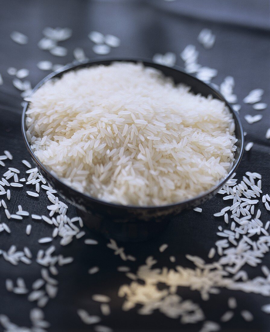 Uncooked Jasmine Rice in a Bowl