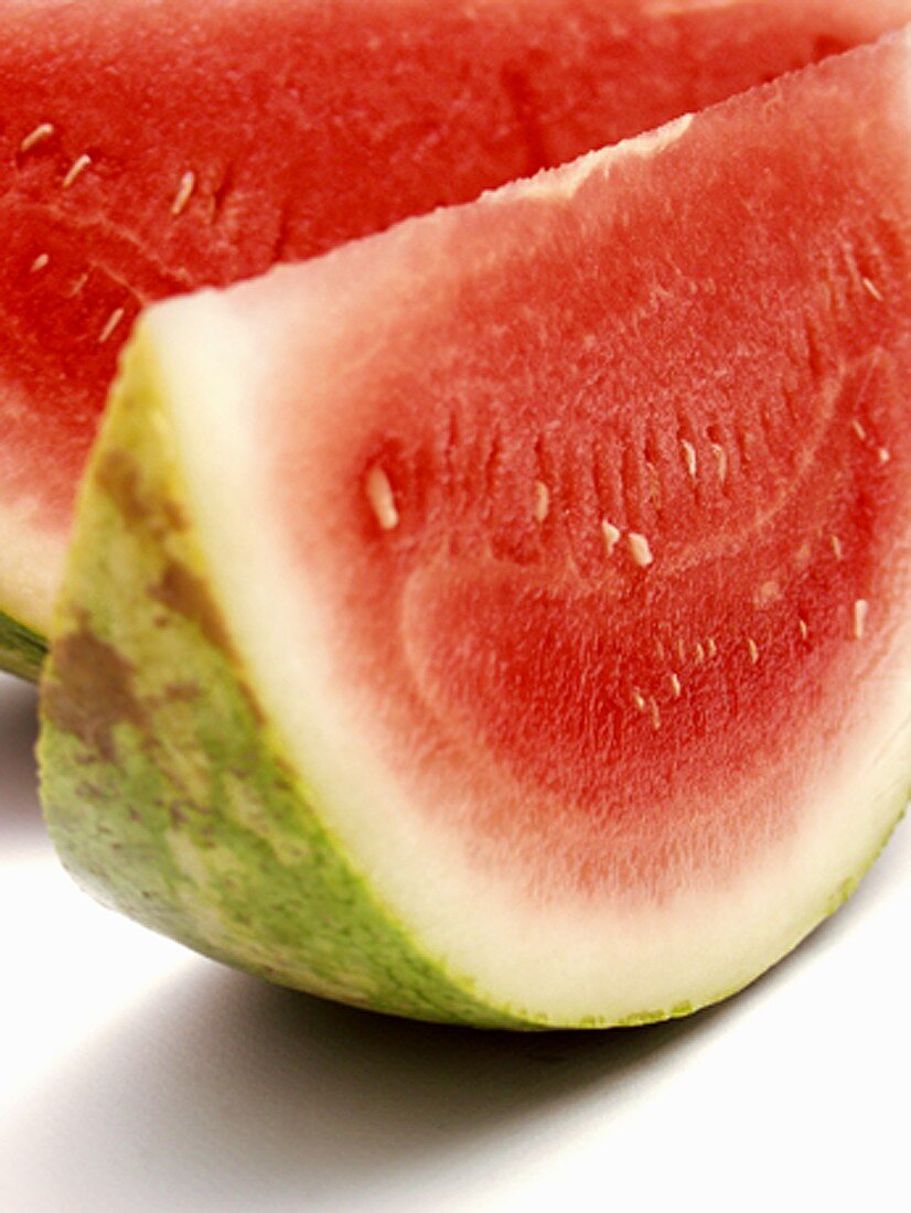 Two Slices of Watermelon Close Up